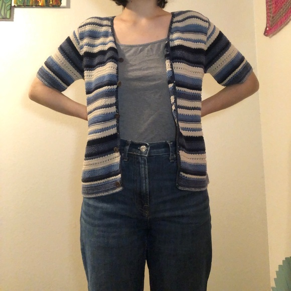 SOLD High Sierra knitted/crocheted sweater top - Picture 2 of 8